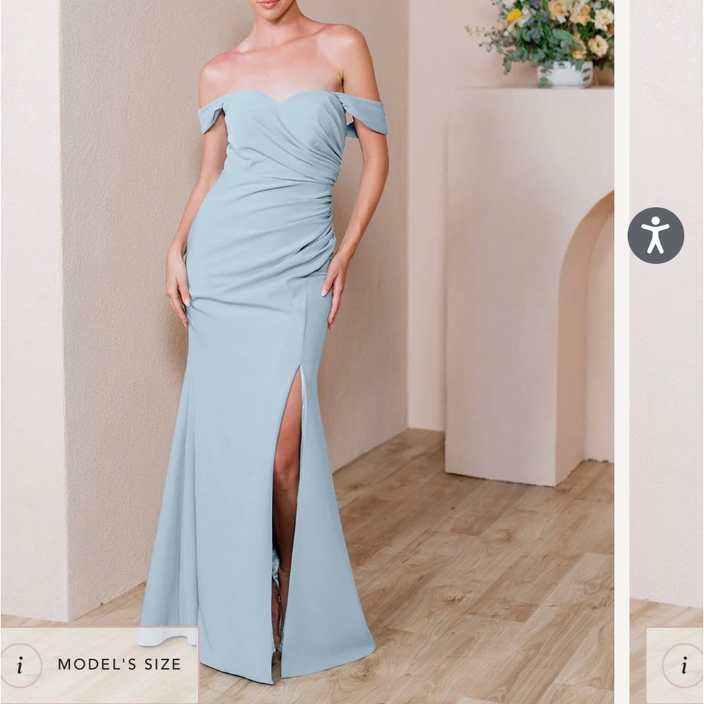 Light Blue Revelry Ariel Convertible Crepe Dress